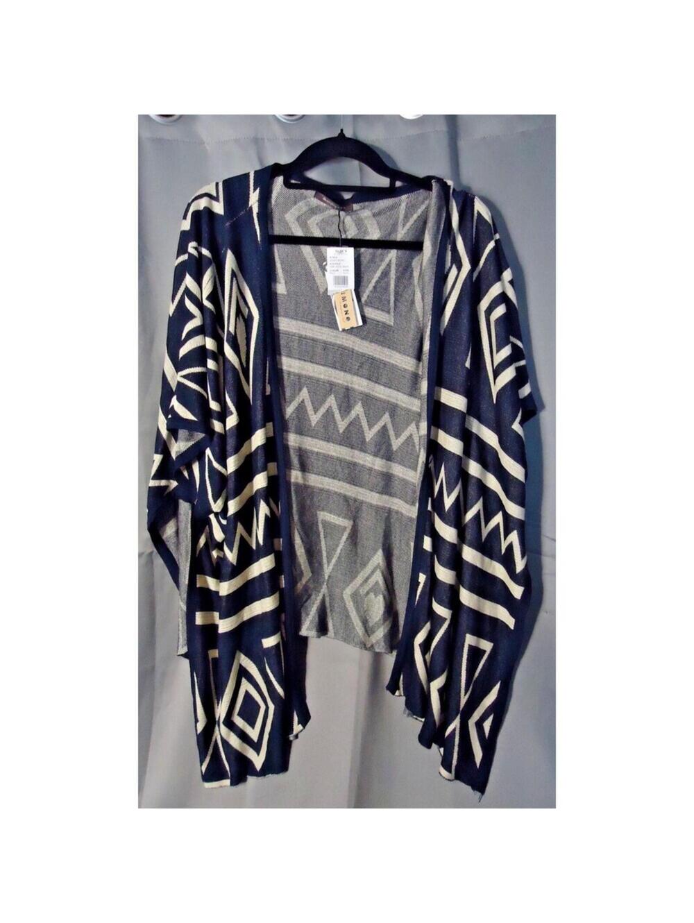 Anthropologie Do Everything in Love Navy Cream Kimono Womens One Size Fits Most